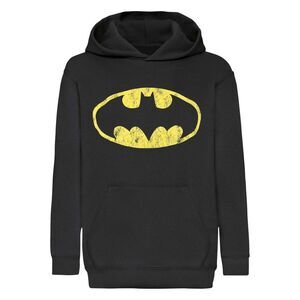 Batman Womens/Ladies Distressed Logo Hoodie / Black